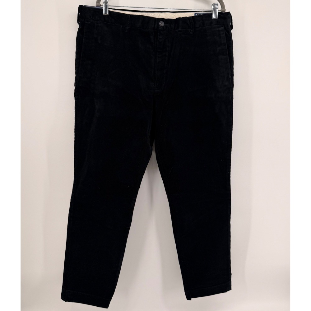 Polo Ralph Lauren Pants Mens 38 Black Slim Fit Corduroy Fine Wale Trousers 38x30
